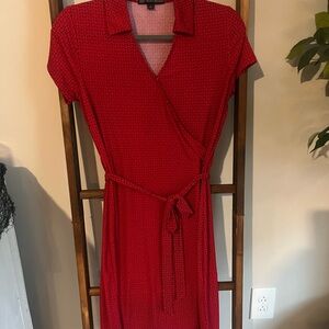 Brooks Brothers Red Midi Wrap Dress
